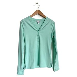 Athleta | Uptempo Ribbed Henley Mint Green Top w/ Buttons - Small (NWOT)